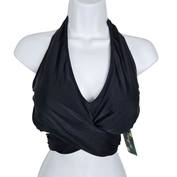 Womens Large Tummy Control Modest High Waisted Bikini Set Halter Top Swimsuit - Picture 4 of 12